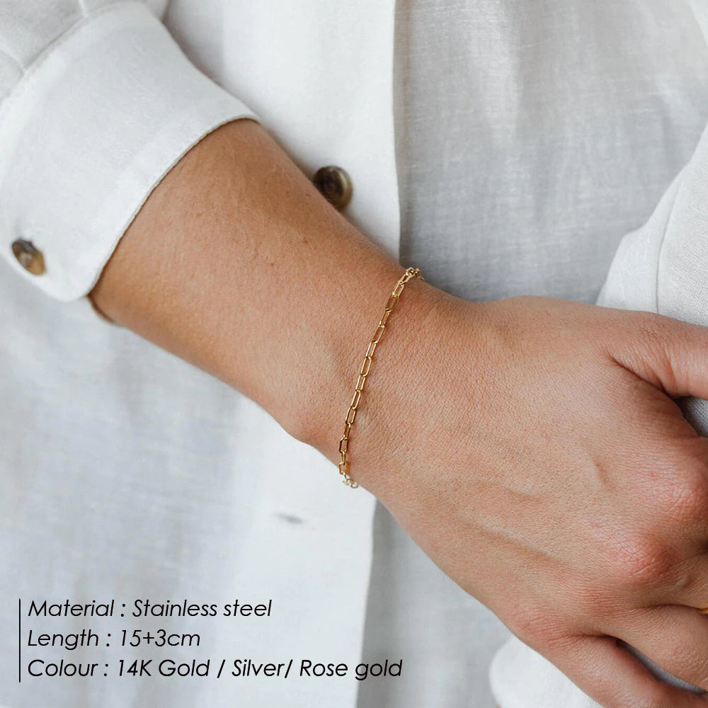 Emanco Not Dark 316 Stainless Steel Bracelet for Women Minimalist Chain Bracelet Women Stainless Steel Jewelry
